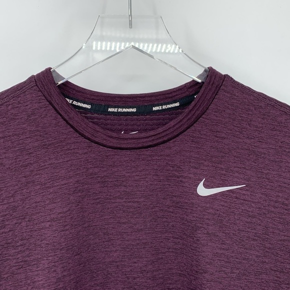 Nike Running dri-fit crewneck long sleeve knit shirt t-shirt purple men X-Small - Picture 5 of 7